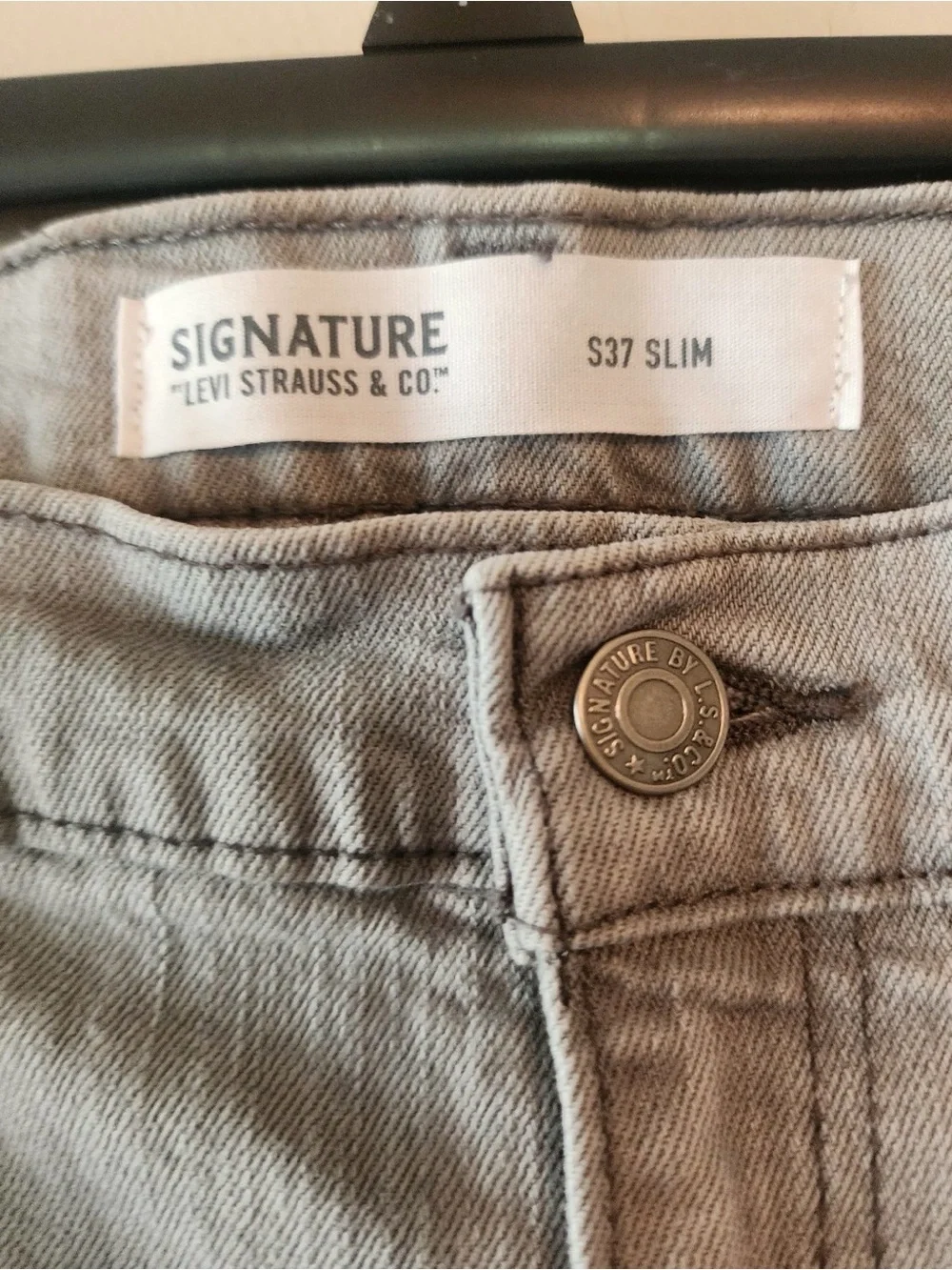 Levi's Signature Jeans Mens Size 38x30 Gray S37 Slim Fit Flex Stretch Denim